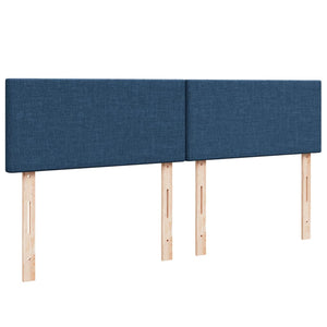 Κρεβάτι Boxspring με Στρώμα Μπλε 200x200 εκ. Υφασμάτινο