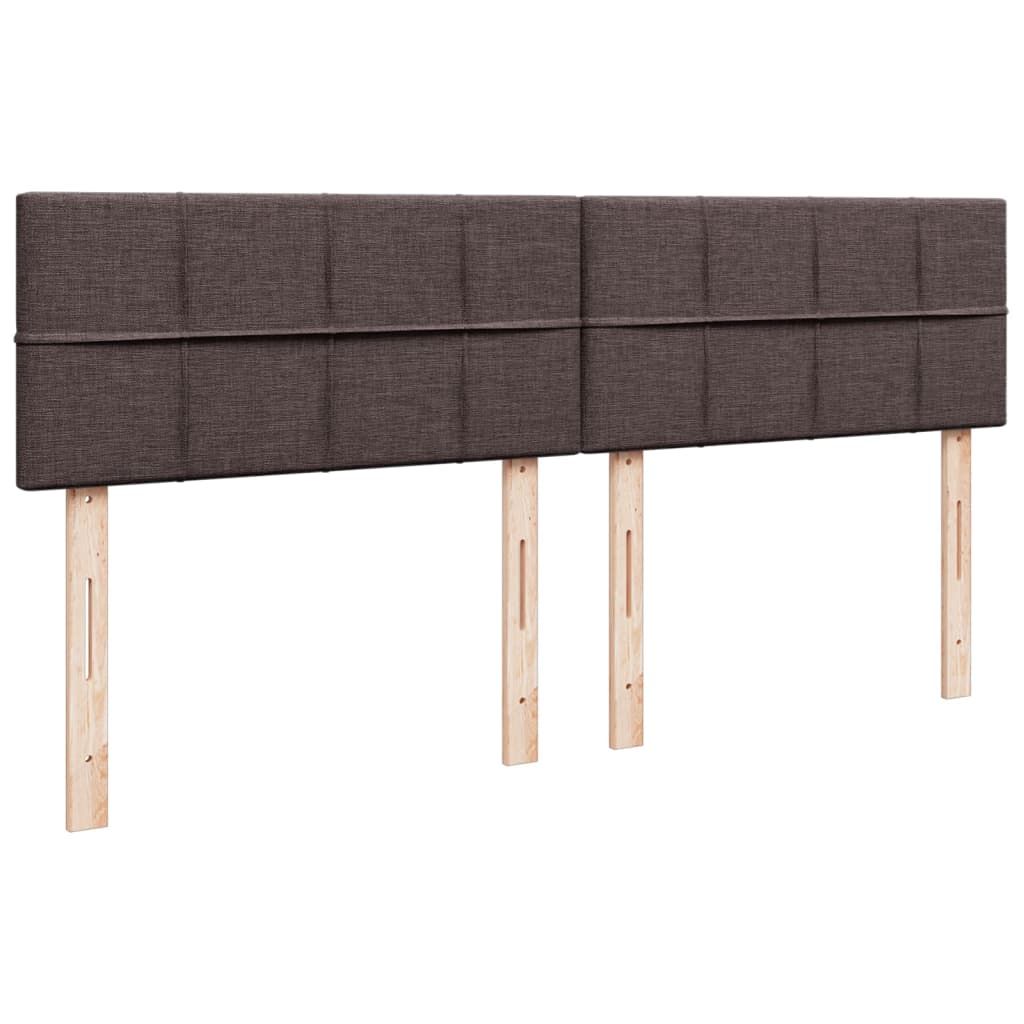 Κρεβάτι Boxspring με Στρώμα Σκούρο Καφέ 200x200 εκ. Υφασμάτινο - Pakobazaar