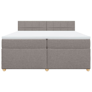 Κρεβάτι Boxspring με Στρώμα Taupe 200x200 εκ. Υφασμάτινο - Pakobazaar