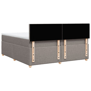 Κρεβάτι Boxspring με Στρώμα Taupe 200x200 εκ. Υφασμάτινο - Pakobazaar
