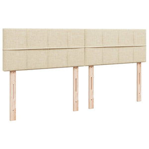 Κρεβάτι Boxspring με Στρώμα Κρεμ 200x200 εκ. Υφασμάτινο