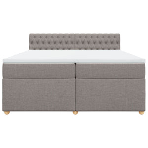 Κρεβάτι Boxspring με Στρώμα Taupe 200x200 εκ. Υφασμάτινο - Pakobazaar