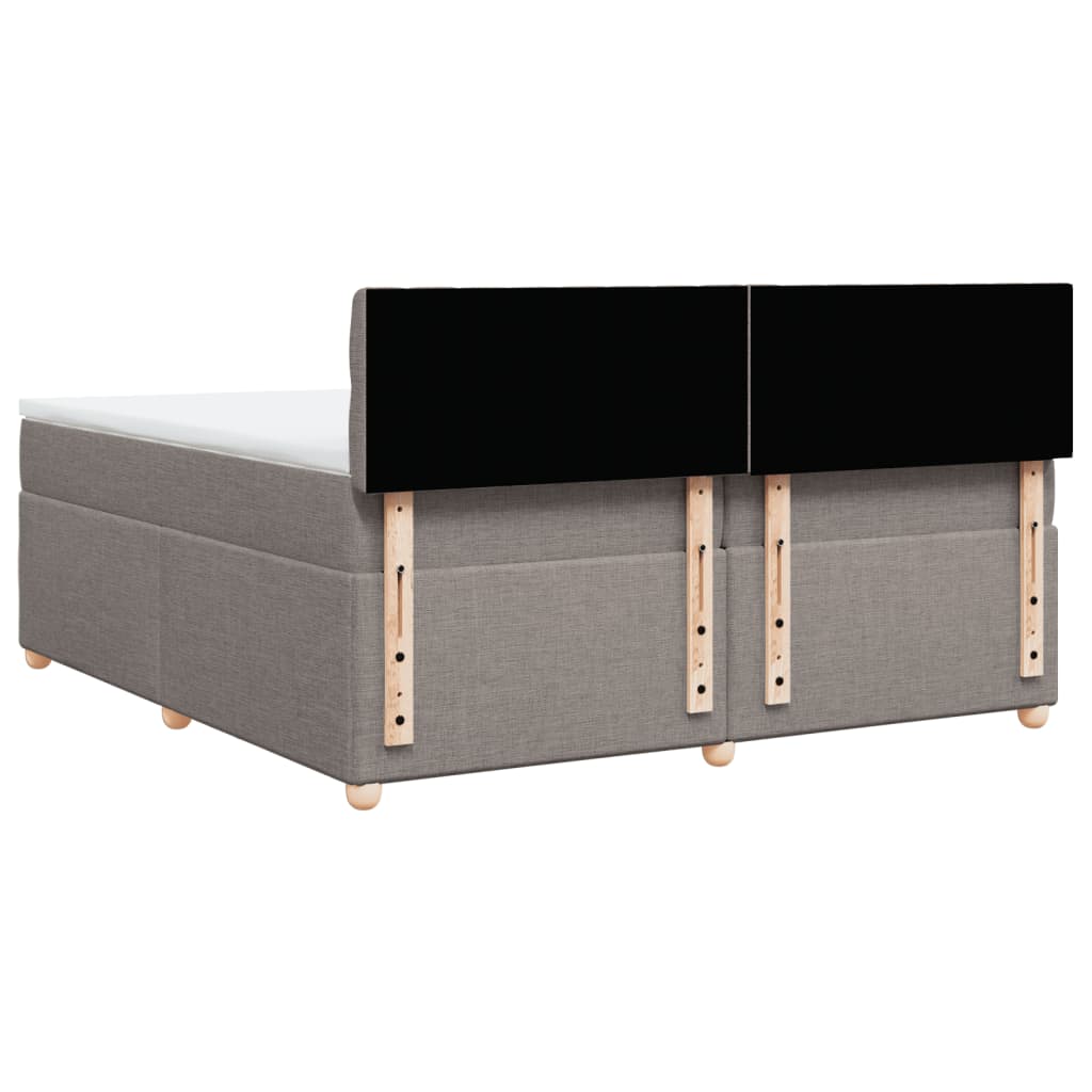 Κρεβάτι Boxspring με Στρώμα Taupe 200x200 εκ. Υφασμάτινο