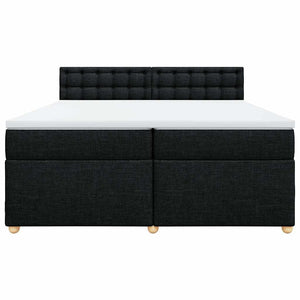 Κρεβάτι Boxspring με Στρώμα Μαύρο 200x200 εκ. Υφασμάτινο - Pakobazaar