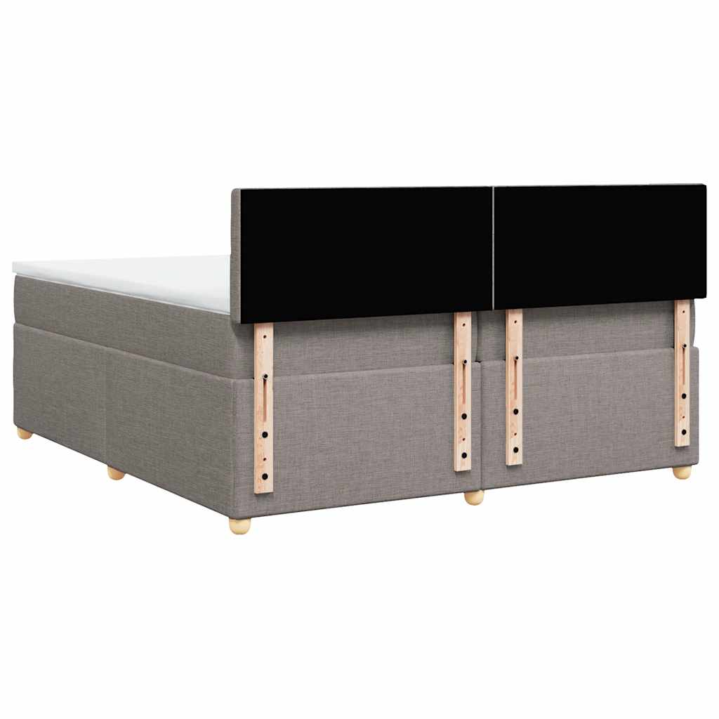 Κρεβάτι Boxspring με Στρώμα Taupe 200x200 εκ. Υφασμάτινο