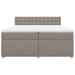 Κρεβάτι Boxspring με Στρώμα Taupe 200x200 εκ. Υφασμάτινο - Pakobazaar
