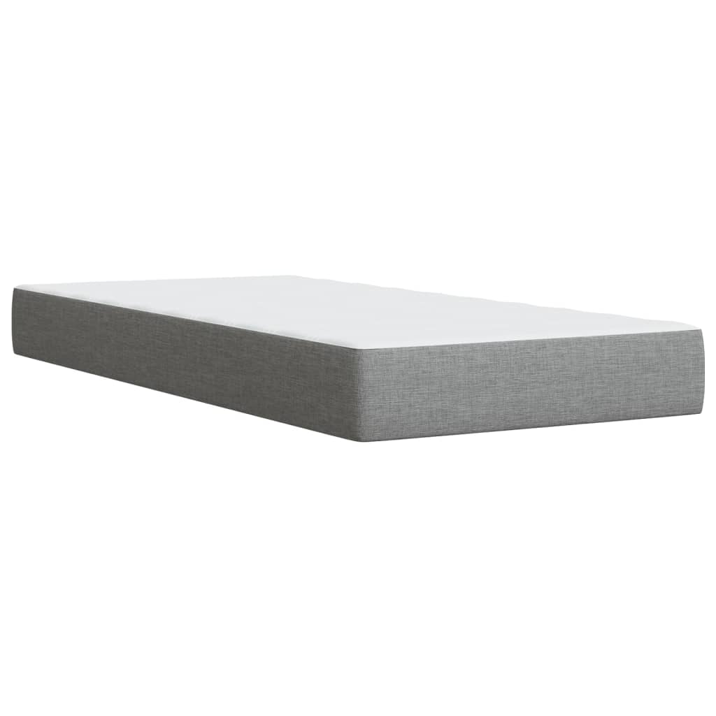 Κρεβάτι Boxspring με Στρώμα Ανοιχτό Γκρι 80x200 εκ. Υφασμάτινο