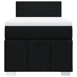 Κρεβάτι Boxspring με Στρώμα Μαύρο 80 x 200 εκ. Υφασμάτινο - Pakobazaar