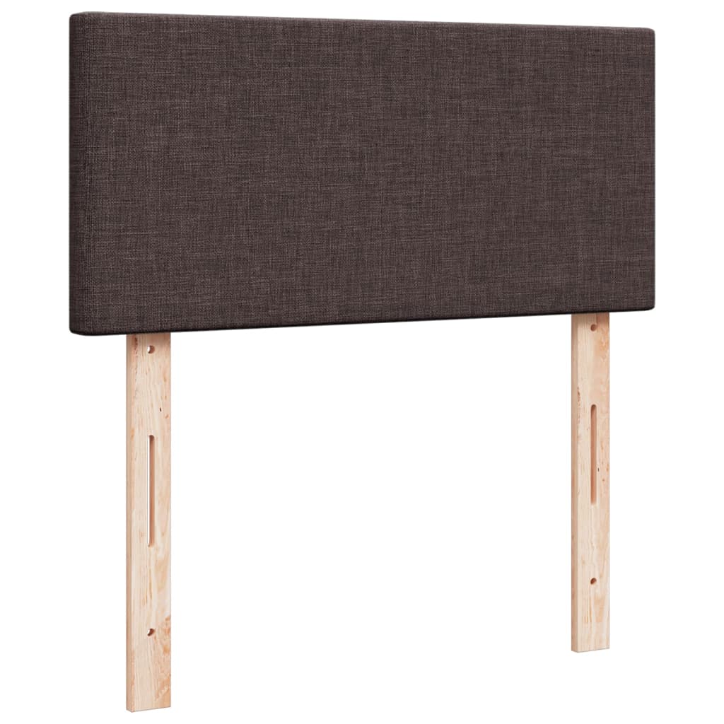 Κρεβάτι Boxspring με Στρώμα Σκούρο Καφέ 80x200 εκ. Υφασμάτινο