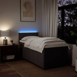 Κρεβάτι Boxspring με Στρώμα Σκούρο Καφέ 80x200 εκ. Υφασμάτινο