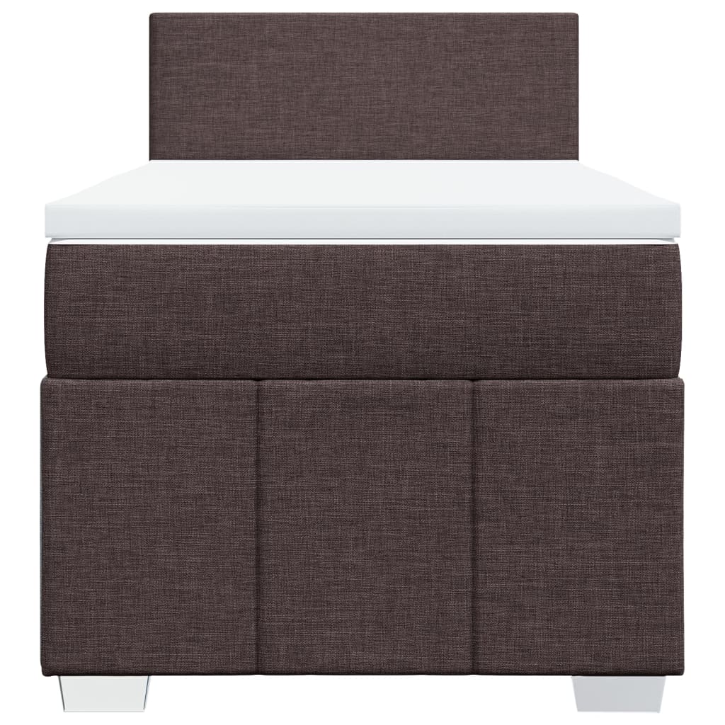 Κρεβάτι Boxspring με Στρώμα Σκούρο Καφέ 80x200 εκ. Υφασμάτινο