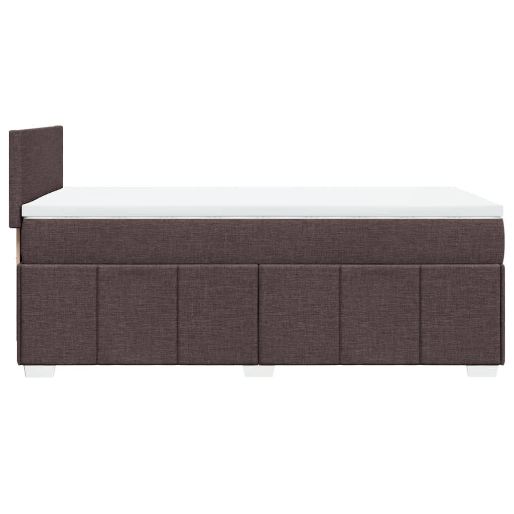 Κρεβάτι Boxspring με Στρώμα Σκούρο Καφέ 80x200 εκ. Υφασμάτινο