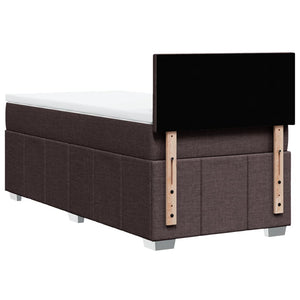 Κρεβάτι Boxspring με Στρώμα Σκούρο Καφέ 80x200 εκ. Υφασμάτινο