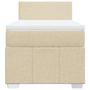 Κρεβάτι Boxspring με Στρώμα Κρεμ 80 x 200 εκ. Υφασμάτινο - Pakobazaar