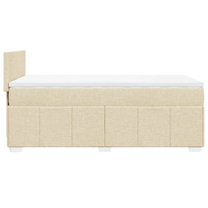 Κρεβάτι Boxspring με Στρώμα Κρεμ 80 x 200 εκ. Υφασμάτινο - Pakobazaar