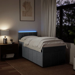 Κρεβάτι Boxspring με Στρώμα Ανοιχτό Γκρι 80x200 εκ. Υφασμάτινο - Pakobazaar