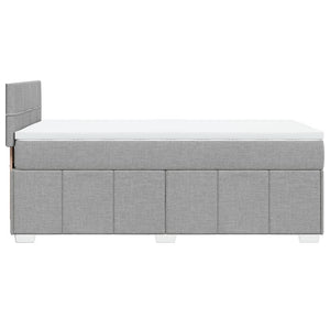 Κρεβάτι Boxspring με Στρώμα Ανοιχτό Γκρι 80x200 εκ. Υφασμάτινο - Pakobazaar
