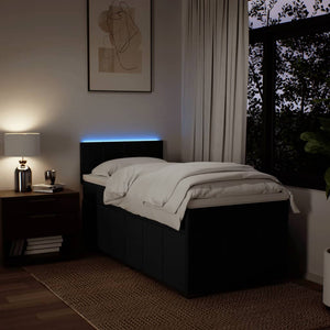 Κρεβάτι Boxspring με Στρώμα Μαύρο 80 x 200 εκ. Υφασμάτινο - Pakobazaar