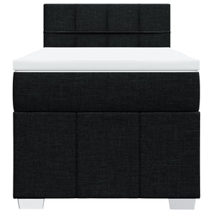Κρεβάτι Boxspring με Στρώμα Μαύρο 80 x 200 εκ. Υφασμάτινο - Pakobazaar