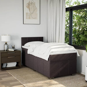 Κρεβάτι Boxspring με Στρώμα Σκούρο Καφέ 80x200 εκ. Υφασμάτινο