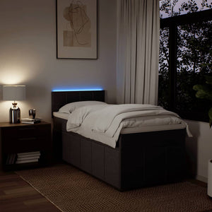 Κρεβάτι Boxspring με Στρώμα Σκούρο Καφέ 80x200 εκ. Υφασμάτινο