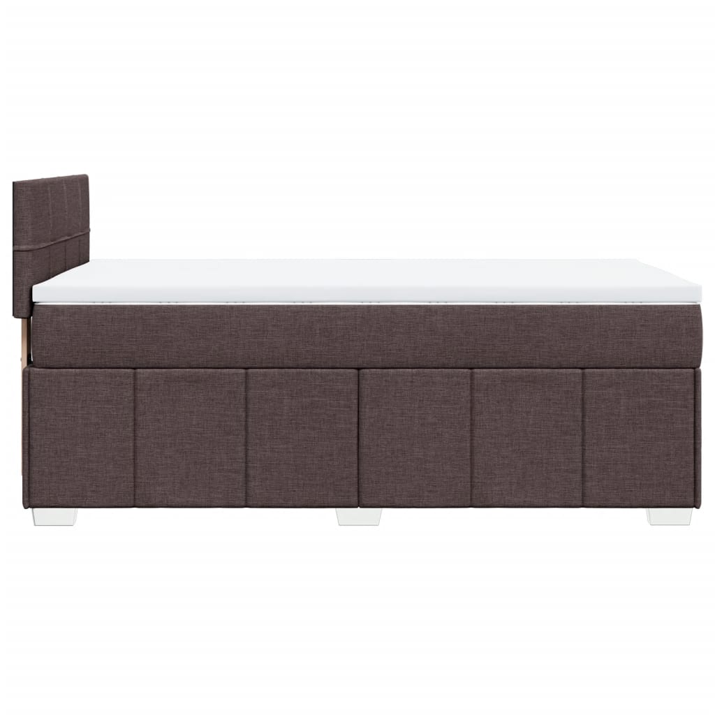Κρεβάτι Boxspring με Στρώμα Σκούρο Καφέ 80x200 εκ. Υφασμάτινο