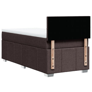 Κρεβάτι Boxspring με Στρώμα Σκούρο Καφέ 80x200 εκ. Υφασμάτινο