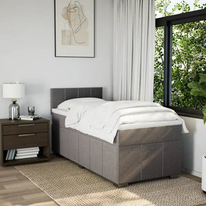 Κρεβάτι Boxspring με Στρώμα Taupe 80x200 εκ. Υφασμάτινο