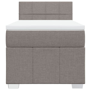 Κρεβάτι Boxspring με Στρώμα Taupe 80x200 εκ. Υφασμάτινο