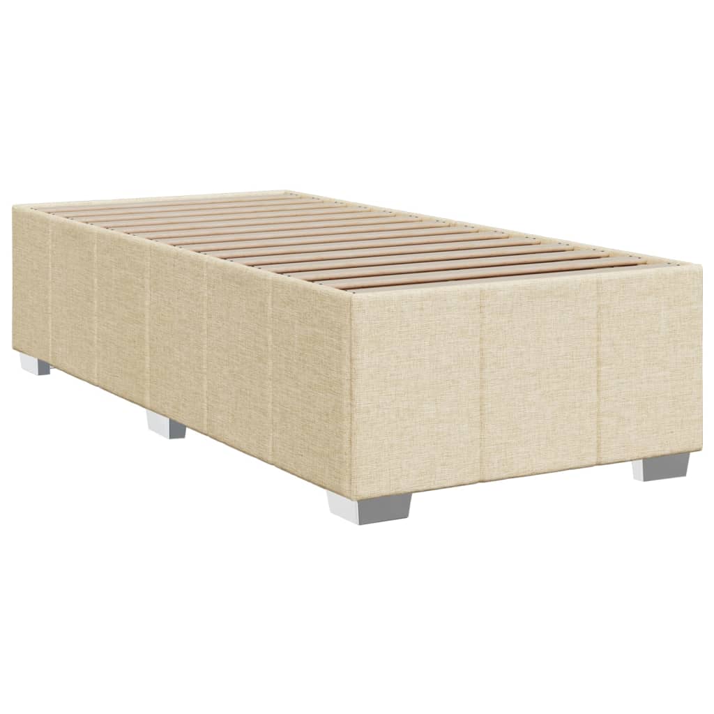 Κρεβάτι Boxspring με Στρώμα Κρεμ 80 x 200 εκ. Υφασμάτινο - Pakobazaar