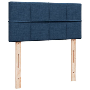 Κρεβάτι Boxspring με Στρώμα Μπλε 80x200 εκ. Υφασμάτινο - Pakobazaar