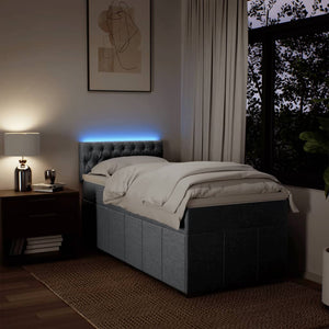 Κρεβάτι Boxspring με Στρώμα Ανοιχτό Γκρι 80x200 εκ. Υφασμάτινο - Pakobazaar