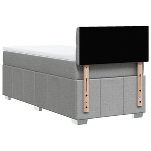 Κρεβάτι Boxspring με Στρώμα Ανοιχτό Γκρι 80x200 εκ. Υφασμάτινο - Pakobazaar