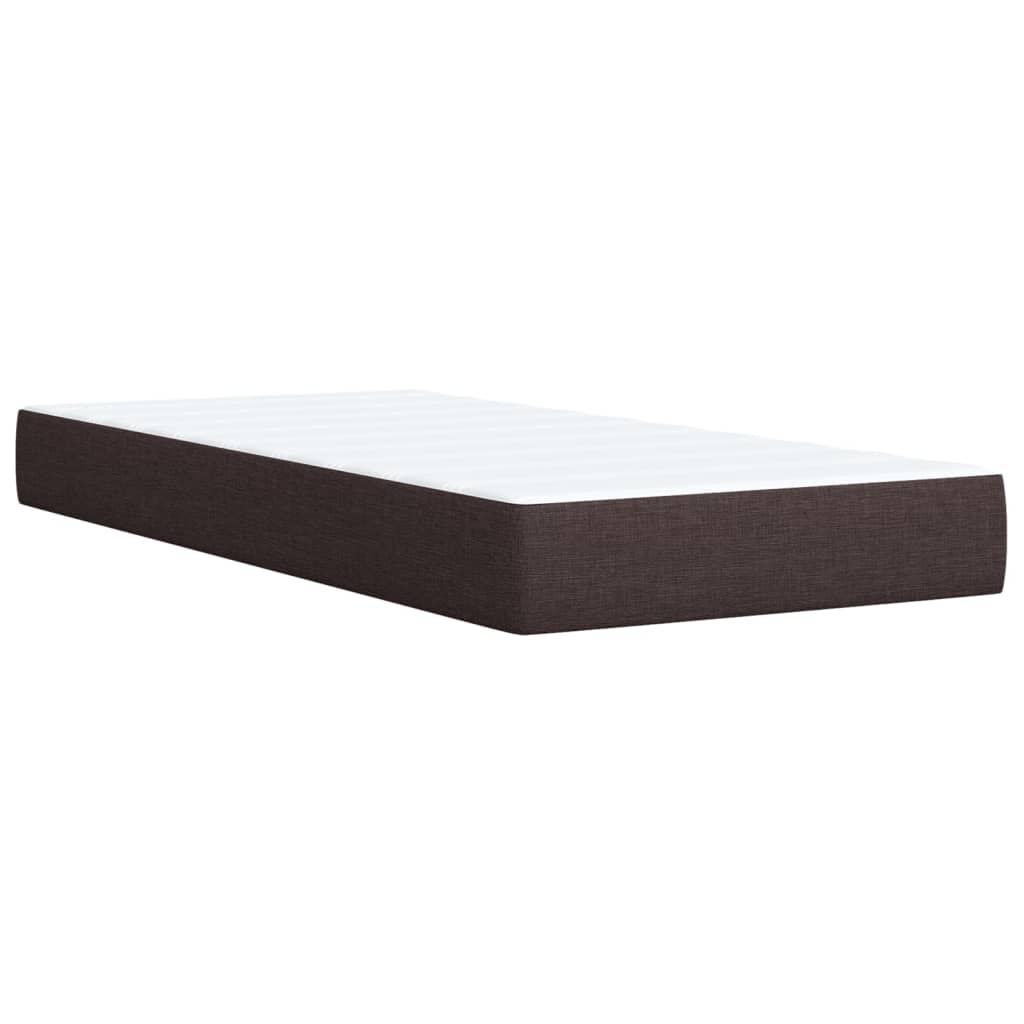 Κρεβάτι Boxspring με Στρώμα Σκούρο Καφέ 80x200 εκ. Υφασμάτινο