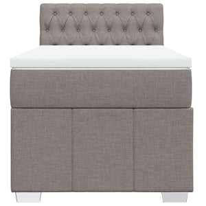 Κρεβάτι Boxspring με Στρώμα Taupe 80x200 εκ. Υφασμάτινο - Pakobazaar