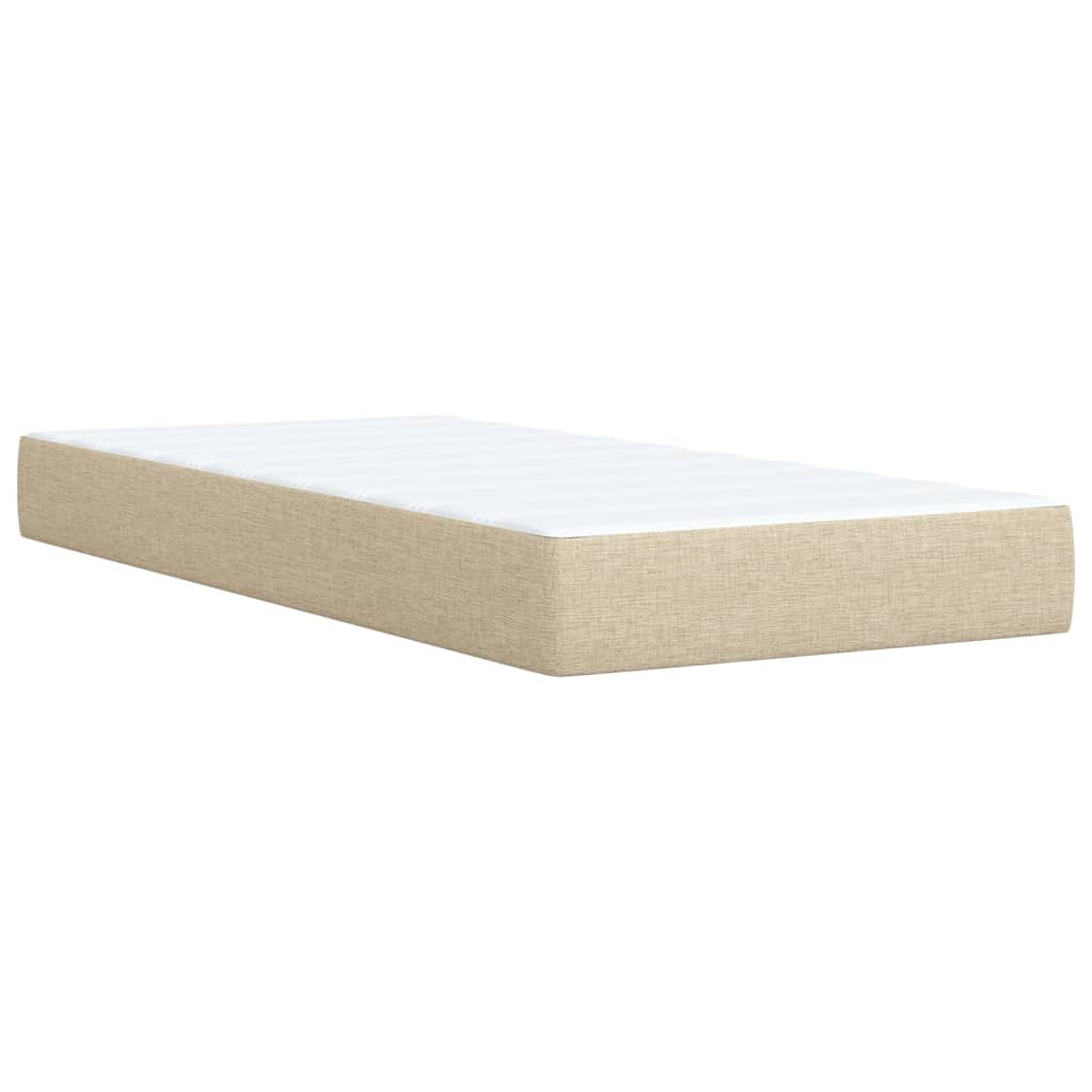 Κρεβάτι Boxspring με Στρώμα Κρεμ 80 x 200 εκ. Υφασμάτινο - Pakobazaar