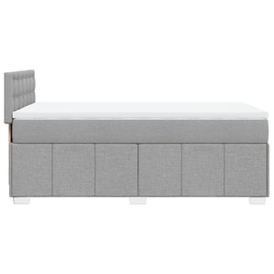 Κρεβάτι Boxspring με Στρώμα Ανοιχτό Γκρι 80x200 εκ. Υφασμάτινο - Pakobazaar