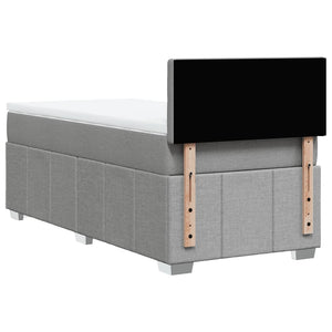 Κρεβάτι Boxspring με Στρώμα Ανοιχτό Γκρι 80x200 εκ. Υφασμάτινο - Pakobazaar