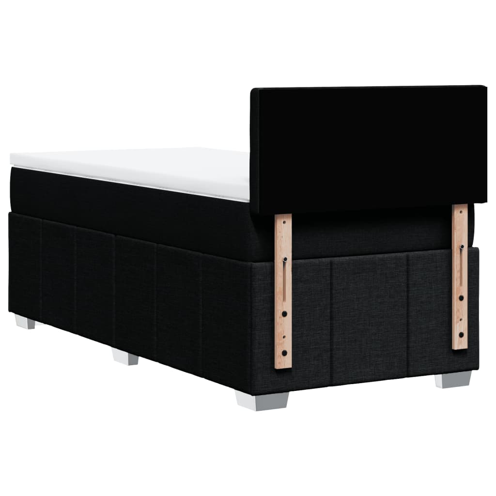 Κρεβάτι Boxspring με Στρώμα Μαύρο 80 x 200 εκ. Υφασμάτινο