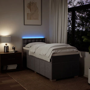 Κρεβάτι Boxspring με Στρώμα Taupe 80x200 εκ. Υφασμάτινο