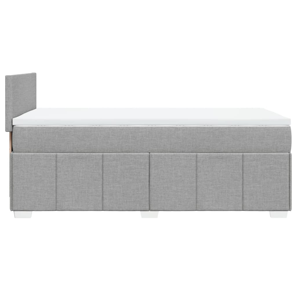 Κρεβάτι Boxspring με Στρώμα Ανοιχτό Γκρι 90x190 εκ. Υφασμάτινο