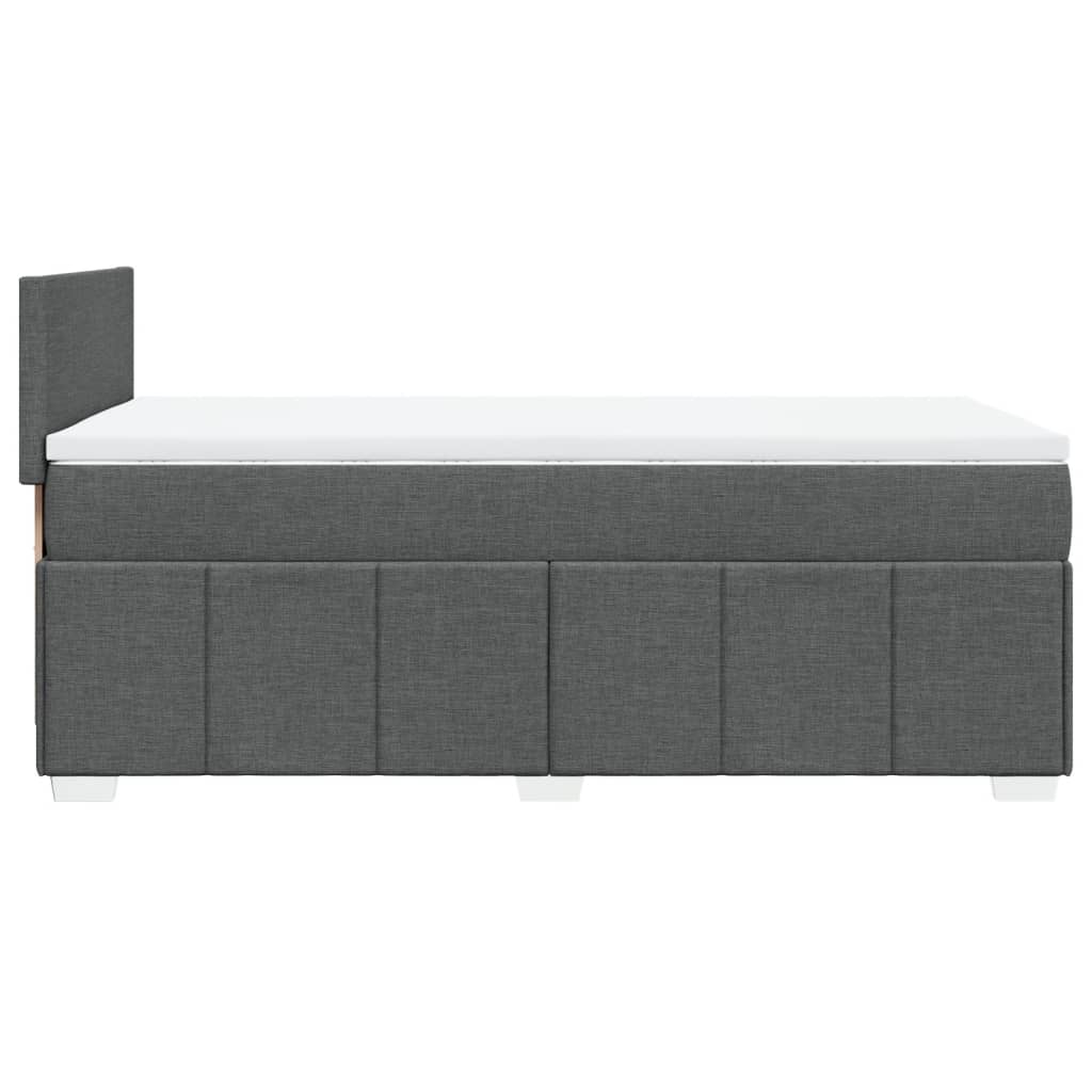 Κρεβάτι Boxspring με Στρώμα Σκούρο Γκρι 90x190 εκ. Υφασμάτινο