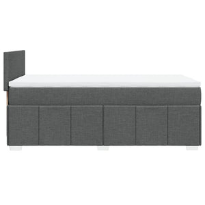 Κρεβάτι Boxspring με Στρώμα Σκούρο Γκρι 90x190 εκ. Υφασμάτινο