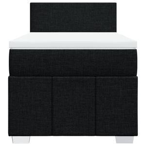 Κρεβάτι Boxspring με Στρώμα Μαύρο 90x190 εκ.Υφασμάτινο