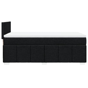 Κρεβάτι Boxspring με Στρώμα Μαύρο 90x190 εκ.Υφασμάτινο