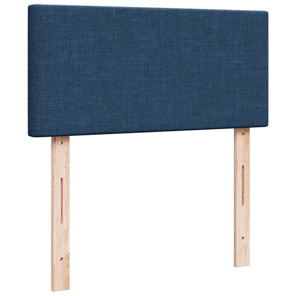 Κρεβάτι Boxspring με Στρώμα Μπλε 90x190 εκ.Υφασμάτινο