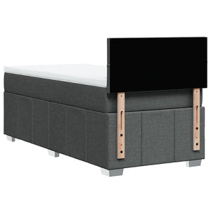 Κρεβάτι Boxspring με Στρώμα Σκούρο Γκρι 90x190 εκ. Υφασμάτινο
