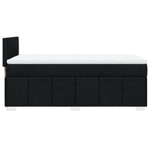 Κρεβάτι Boxspring με Στρώμα Μαύρο 90x190 εκ.Υφασμάτινο