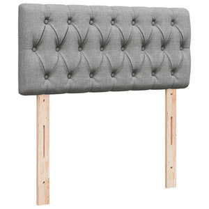 Κρεβάτι Boxspring με Στρώμα Ανοιχτό Γκρι 90x190 εκ. Υφασμάτινο