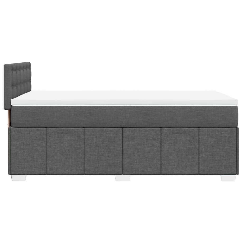 Κρεβάτι Boxspring με Στρώμα Σκούρο Γκρι 90x190 εκ. Υφασμάτινο